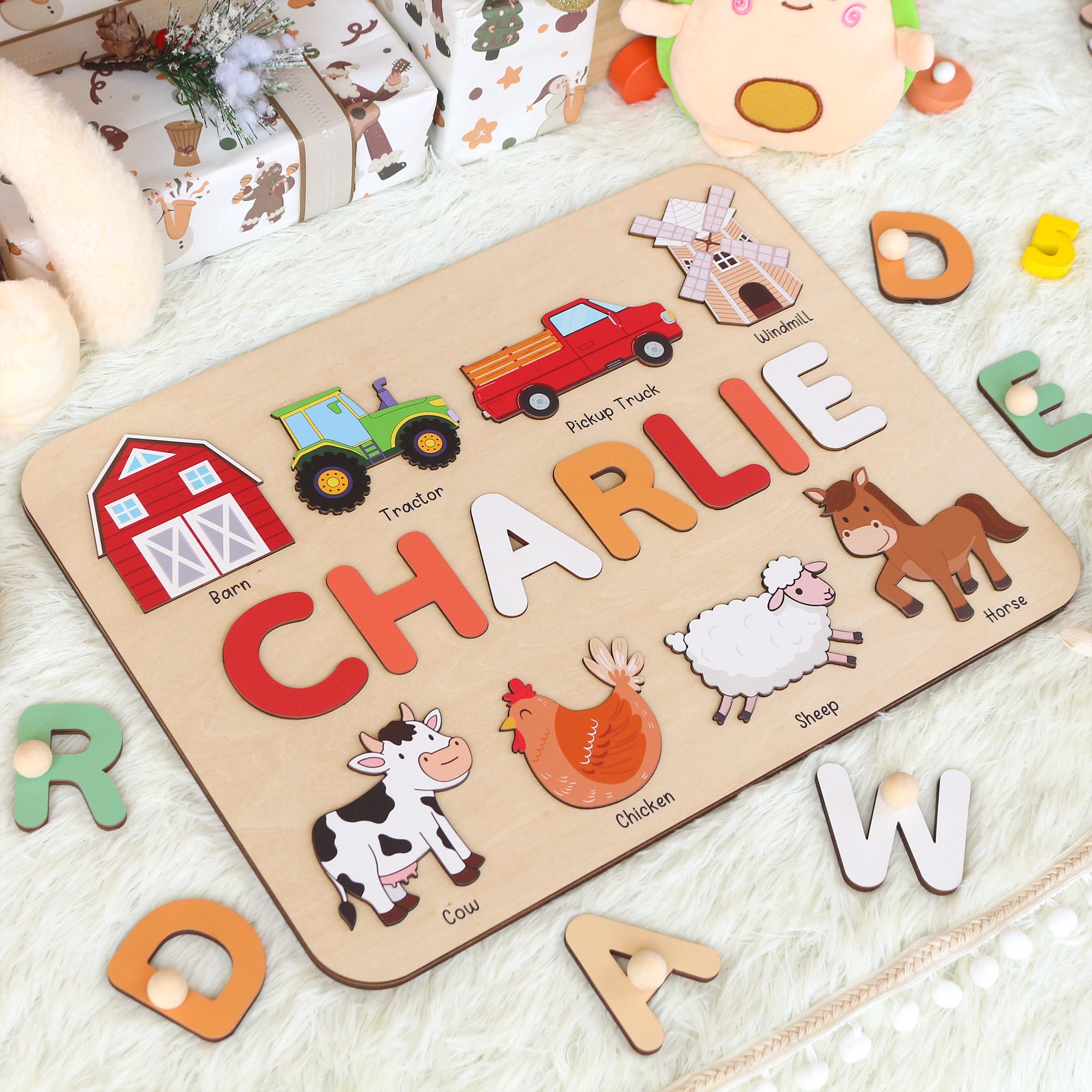 Personalized Name Puzzle | Montessori Wooden Toy, Baby Birthday Gift - Etsy