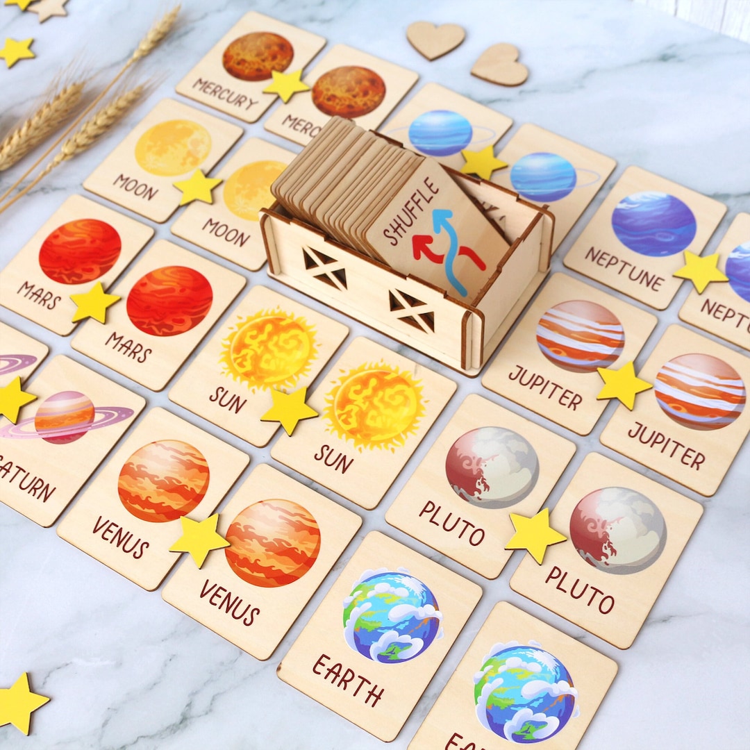 Space Memory Game: Montessori Matching Cards for Kids - Etsy