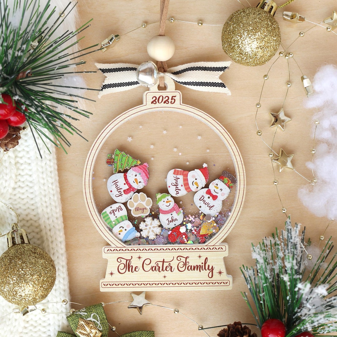 Personalized Snowman Family Christmas Ornament: Custom Acrylic Decor - Etsy