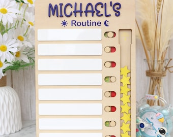 Personalized Kids Chore Chart: Sliding Checklist with Reward Stars