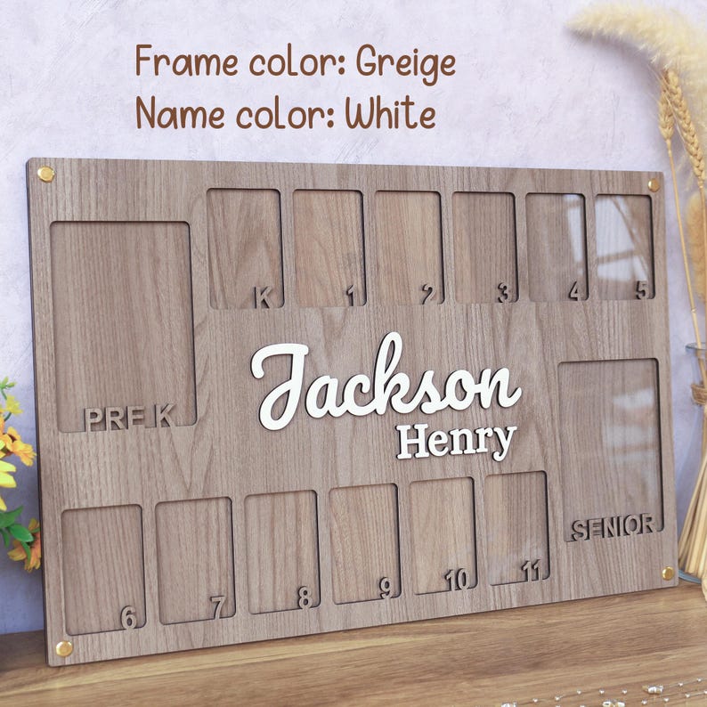 Personalized School Years Photo Frame: Pre-k to Senior Picture Keepsake ...