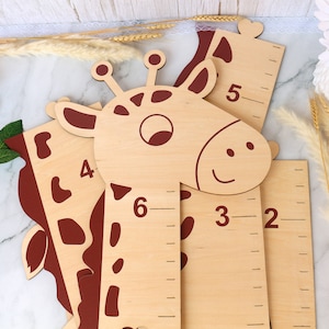 Personalized Giraffe Growth Chart: Wooden Height Ruler, Nursery Decor image 4