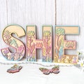 Wooden Nursery Name Sign Floral Rainbow Name Sign Wildflower Wall Letters Layered 3D Wall Art Nursery Decor Baby Girl Shower Gift product logo