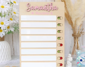 Personalized Kids Chore Chart: Sliding Daily Routine Checklist