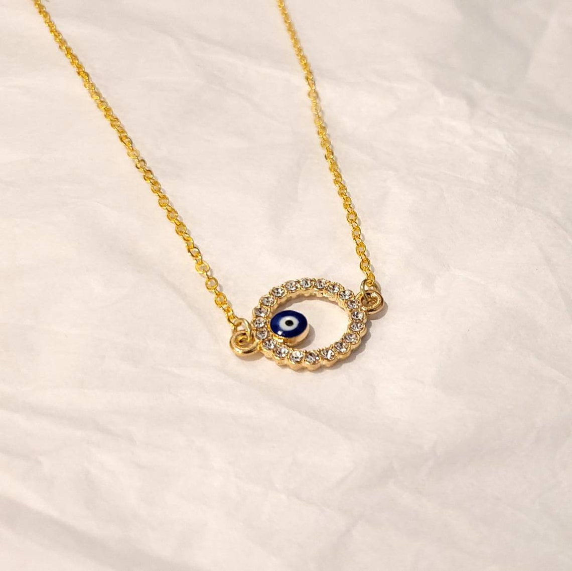 Evil Eye Necklace Evil Eye Gold Necklace Evil Eye Etsy