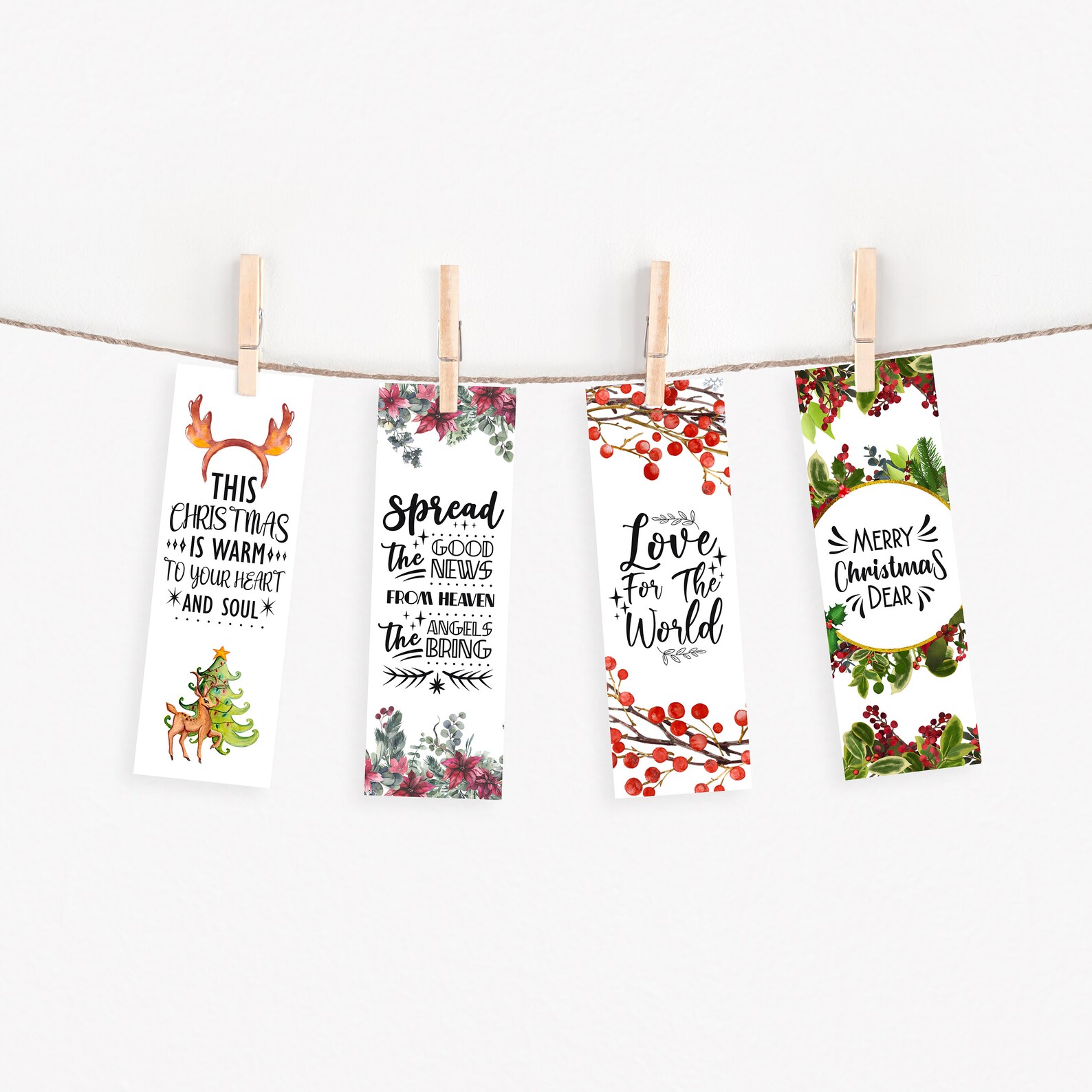 set of 20 printable christian bookmarks variety pack