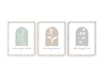 Conjunto de versículos bíblicos para imprimir, decoración de pared sobre la Resurrección de Pascua (descarga digital)