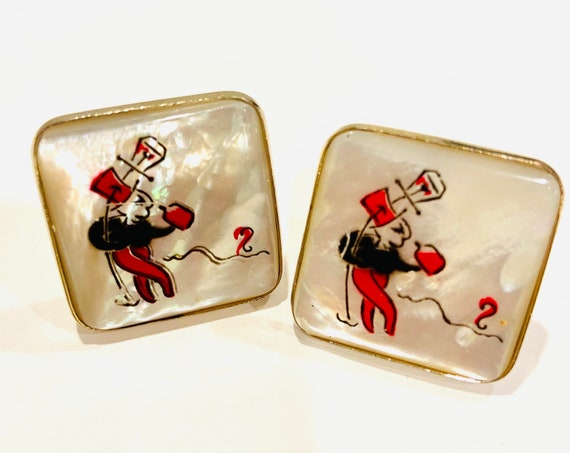 Vintage Mother of Pearl Men’s Cuff Links - image 1