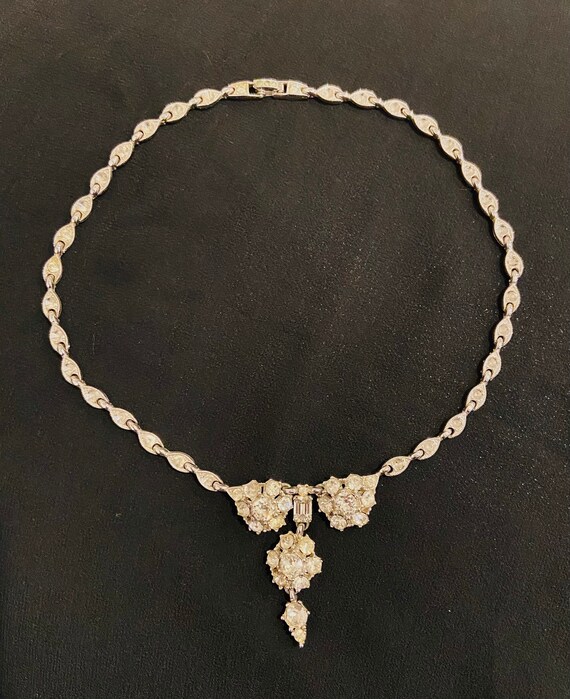 Vintage BOGOFF Signed Rhinestone Necklace - image 2