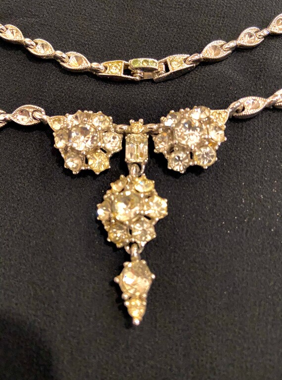 Vintage BOGOFF Signed Rhinestone Necklace - image 4