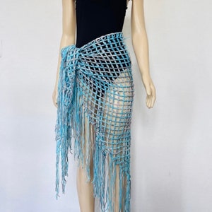 Handmade See Through Cover-Up | Multi Color Beach Sarong | Bohemian Swimsuit Dress | Fishnet Wrap  | Fringe | Spring