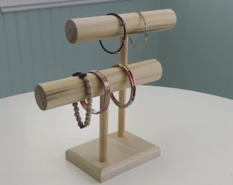 Jewelry Holder, Two Tier Jewelry Holder, Handmade Jewelry Holder, 2-Tier Bracelet Display.