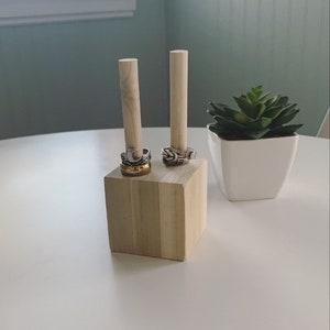 Ring tree, Double Ring Holder, Double Wooden ring holder, Double Handmade Ring Holder.