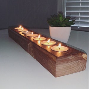 Tea Light Candle Holder, Rustic Wooden Tea Light Candle Holder, Rustic Handmade Tea Light Candle Holder.