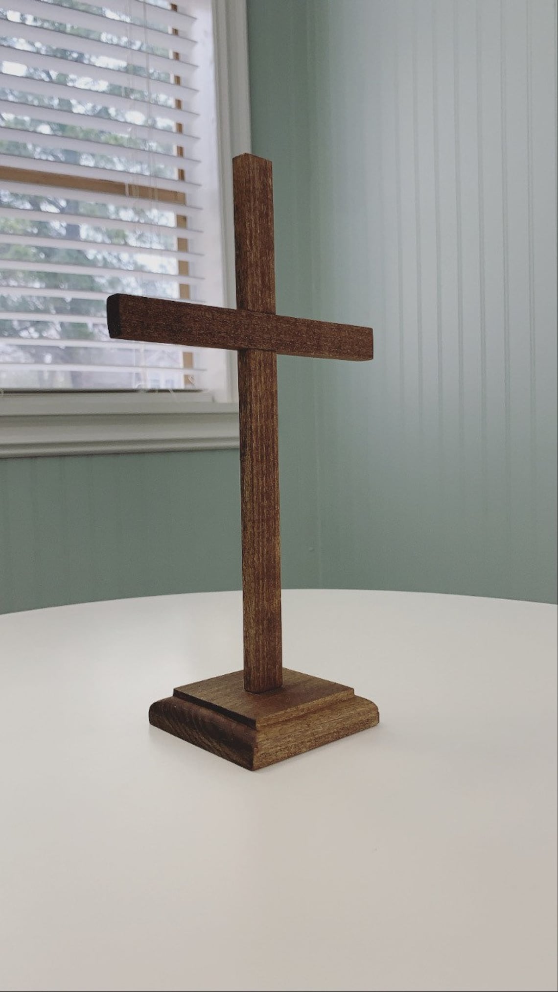 Wooden Cross 12 Stand Up Cross Cross With Base Handmade Etsy