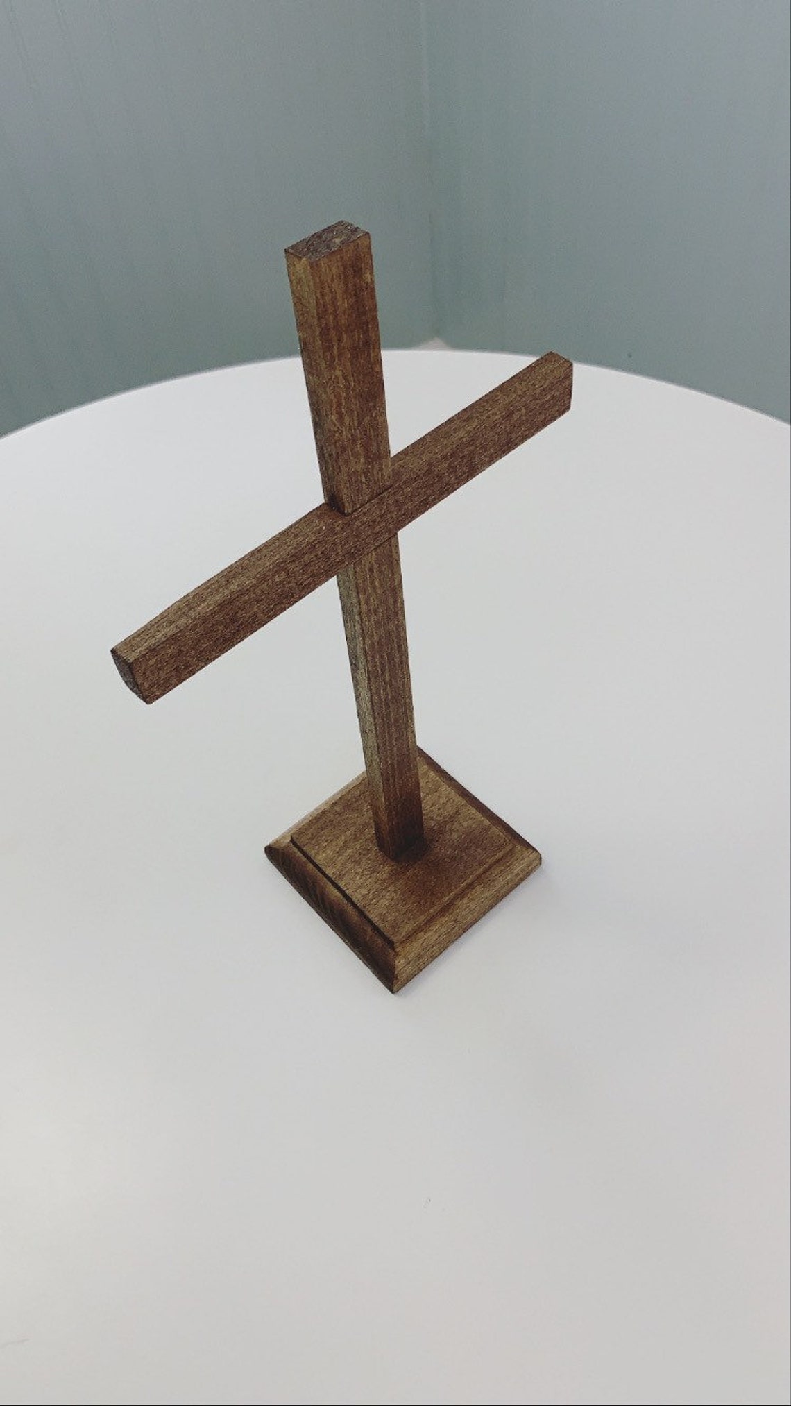 Wooden Cross 12 Stand Up Cross Cross With Base Handmade Etsy