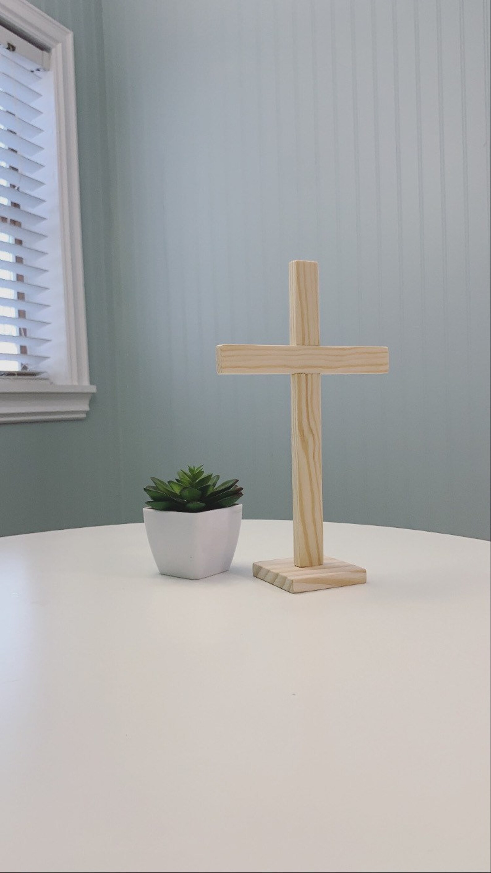 11.5 Wooden Base Cross Wooden Cross with Base Stand Wooden Etsy