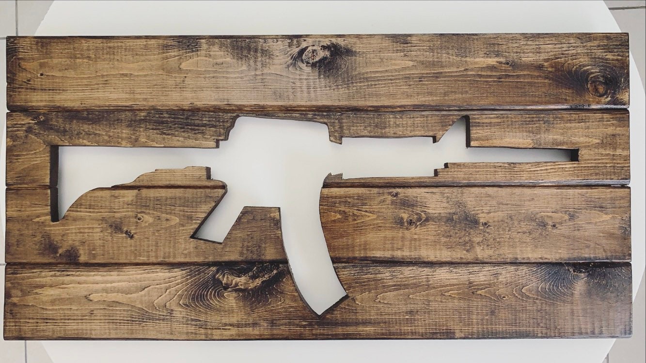 Wooden Gun Frame Gun Wall Decor Wall Decor Wooden Gun Etsy