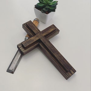 Wooden Cross, Christian Cross, 10” Cross, Cross, 3D Wooden Cross.