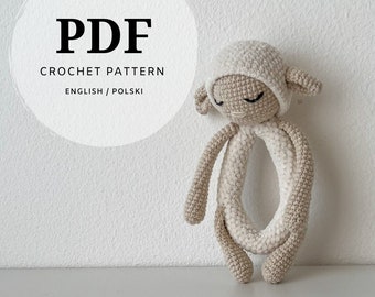 crochet pattern for a sleeping lamb rattle that you can easily make for your granddaughter, daughter, son for every baby