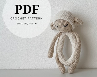 Crochet Sleeping Lamb Rattle Pattern: Baby Toy (PDF Pattern)