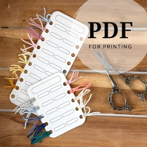 Printable Yarn Color Sampler - PDF Skein Organizer, Yarn Planner, Swatch Card