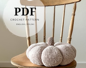 crochet pattern for pumpkin pillow, cozy autumn home decoration, easy to make accessory for chilly evenings