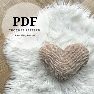 crochet pattern for a heart-shaped pillow, a perfect gift for lovers' day, valentine's day, a gift for him or her