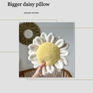 crochet pattern for a large daisy pillow, easy home decoration, gift idea for granddaughter, daughter, friend image 9