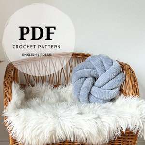 Crochet PDF pattern for knot pillow, a modern DIY addition to your home, perfect for a beginner