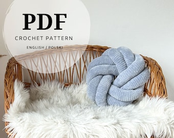 Crochet PDF pattern for knot pillow, a modern DIY addition to your home, perfect for a beginner