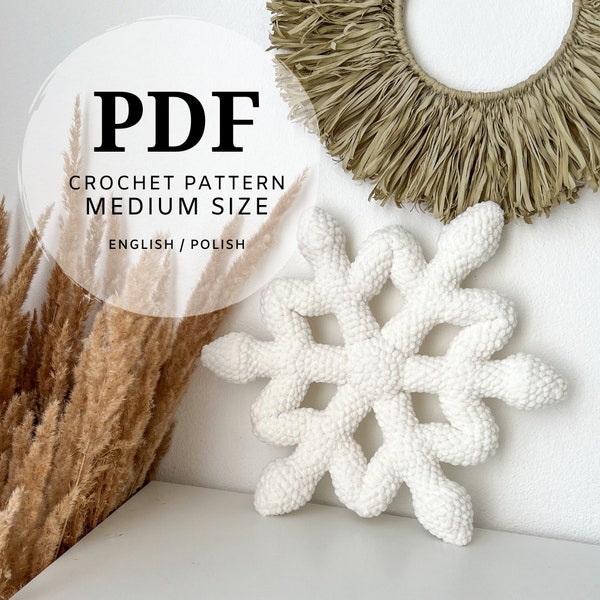 crochet pattern for a smaller snowflake, decorative pillow for Christmas, easy to make, lots of photos