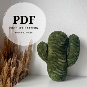 crochet PDF pattern for a large cactus pillow, decoration idea for a boy's or girl's room