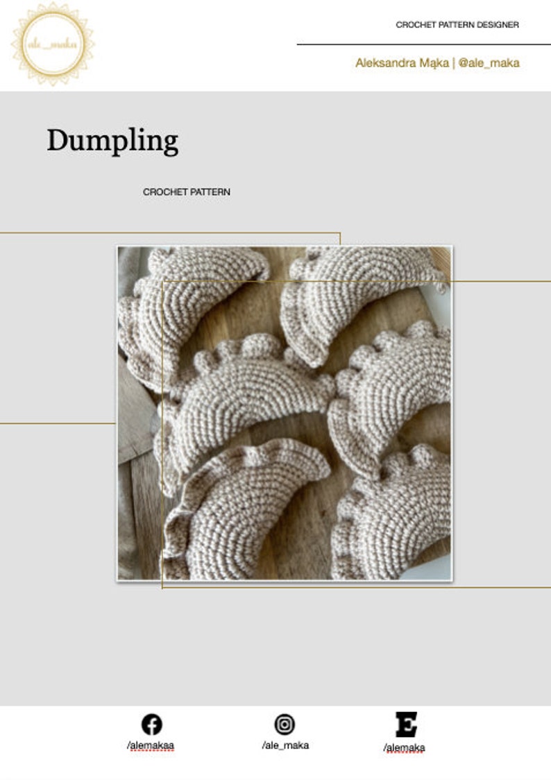 Virkmönster för dumplings, Amigurumi-lekmat, nybörjar-PDF (direktnedladdning) bild 9