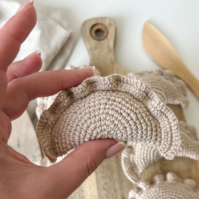 Virkmönster för dumplings, Amigurumi-lekmat, nybörjar-PDF (direktnedladdning) bild 1