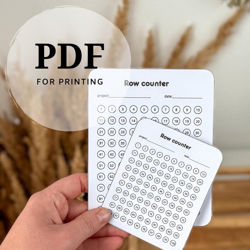 Printable Row Counter PDF, Crochet and Knitting Row Tracker, A4 Project ...