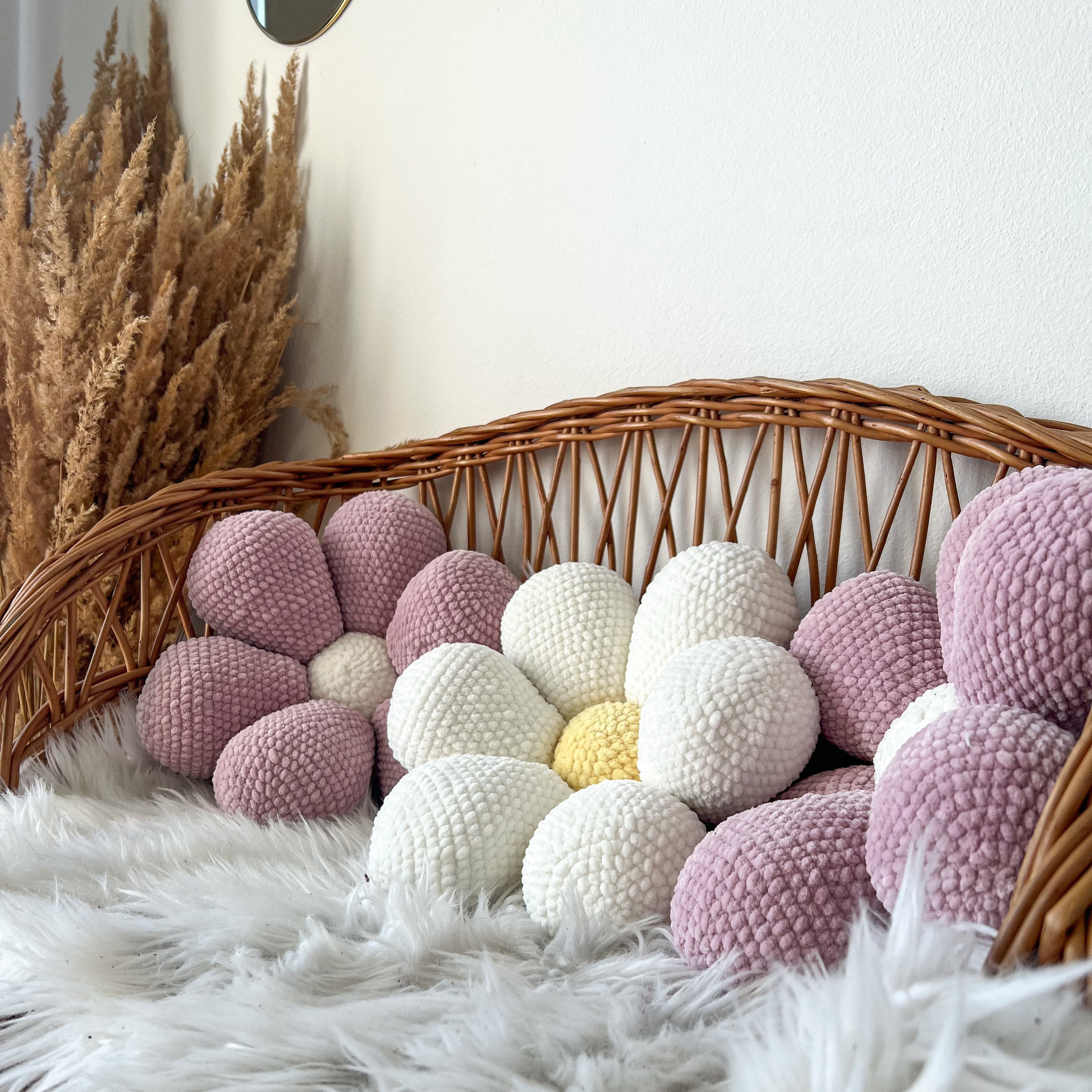 32 Flower Pillow Crochet Patterns for Cozy, Giftable Home Décor 7 Crochet Pattern Fluffy Flower Pillow