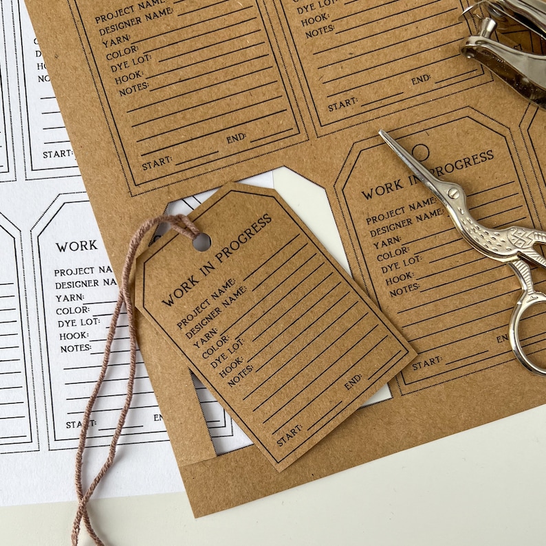 Label Color For Inprogress Crochet Project Printable Labels | Work in Progress Helper Tags - Etsy