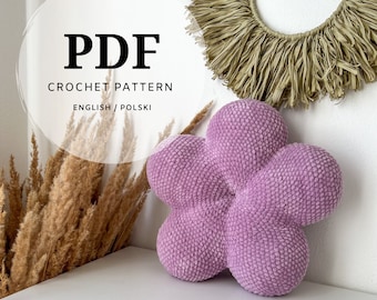 Flower Pillow Crochet Pattern: Geometric Kids Room Decor (PDF Pattern)