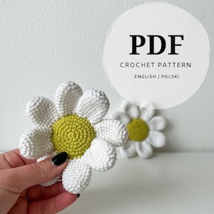 crochet pattern for a small flower without sewing, element of a garland, wall decoration, pin, curtain clip, small gift