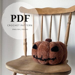scary pumpkins crochet pattern home decorations for halloween, large pumpkins crafting instructions for every home