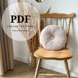 crochet pattern for a round pillow, a modern addition to any interior, a donut-like pillow with a gap