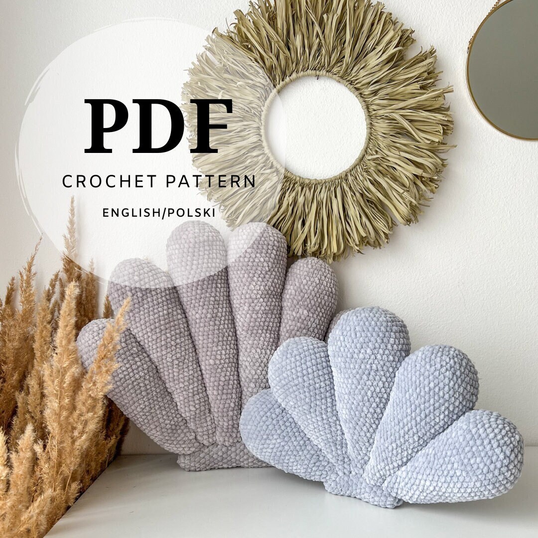 Crochet Pattern Pdf for Small and Large Shell-shaped Pillow, Nautical ...
