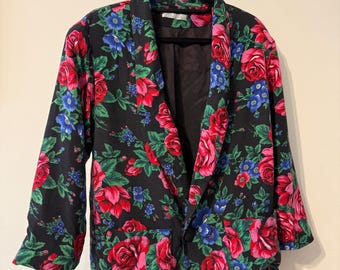 Dikhlo Print Blazer Romani Gypsy vintage women’s size XL 38 inch waist