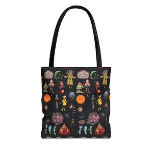 Halloween Coraline All-Over Print Tote Bag, Spooky Tote, Trick-or-Treat Bag, Witchy Shopping Tote, Unique Halloween Gift, Festive [ image 1
