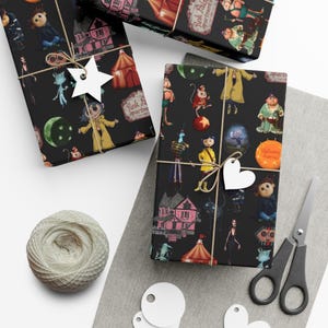 Whimsical Halloween Coraline Gift Wrap Papers, Fun Party Wrap, Colorful Holiday Packaging, Craft Supplies, Spooky Gift Decorations image 8