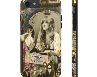 Vintage Fleetwood Mac Collage Tough Phone Case - Stevie Nicks Retro Music iPhone Samsung, Rock Band Gift, Protective Cover, Music Lover