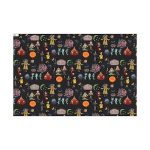 Coraline Halloween Themed Gift Wrap Papers, Spooky Wrapping Paper, Party Supplies, Holiday Decor, Unique Present Wrap image 1