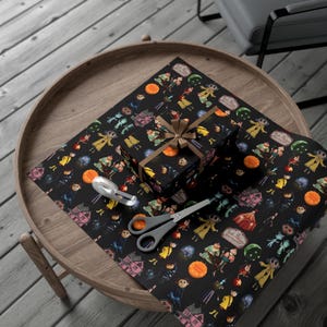 Whimsical Halloween Coraline Gift Wrap Papers, Fun Party Wrap, Colorful Holiday Packaging, Craft Supplies, Spooky Gift Decorations image 9