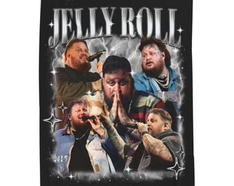 Plush Fan Blanket for Jelly Roll Country Music Fans, Concert Gear Gift